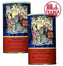 2 Packs Trader Joe&#39;s Low Acid French Roast Whole Bean Coffee 13 oz Each - £26.49 GBP