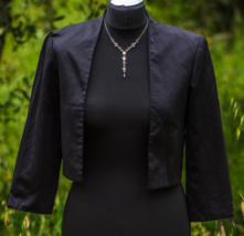 Vintage Monsoon Jacket Black Cropped Bolero Shrug Long Sleeve Gothic For... - £16.51 GBP