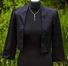 Vintage Monsoon Jacket Black Cropped Bolero Shrug Long Sleeve Gothic Formal S - £16.26 GBP