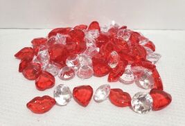 Valentines Lips Hearts Gems Red Clear Bowl Filler Table Scatter Decor 6.0oz - $13.85