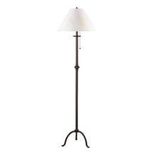 57&quot; Black Traditional Shaped Floor Lamp With White Empire Shade - $208.34