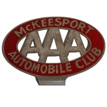 Vintage McKeesport AAA Automobile Club License Plate Topper Metal Emblem... - £57.85 GBP