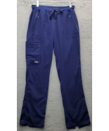 Grey&#39;s Anatomy Scrub Pants Womens Petite Small Blue Cargo Pockets Ankle ... - $19.17