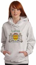 Lavin Irish Coat of Arms Ash Hooded Sweat shirt - £28.28 GBP+