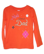 Gymboree Mad about Dad Top Girls Size 4 Shirt Fathers Day Homecoming Line Orange - £11.01 GBP