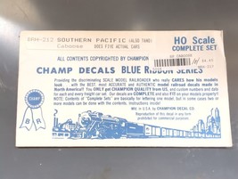 Vintage Champ Decals No. BRH-212 Southern Pacific SP Caboose HO Set - $14.95