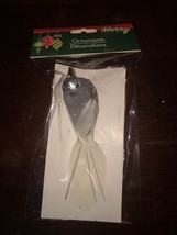 1 Glittery Silver Bird Clip On Tree Ornaments- 3&quot; Feather Tail Sealed Pa... - $9.16