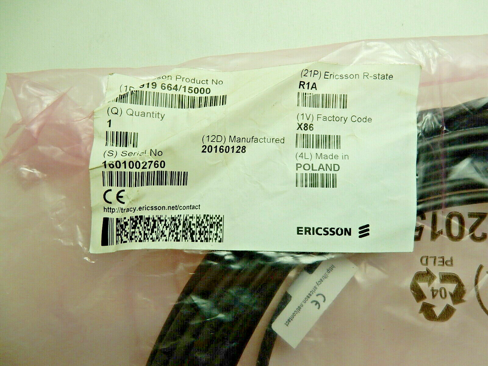 Cable Rpm 919 Ericsson External Alarm Cable Shielded RPM 919 664/15000 RIA for RRUS ...