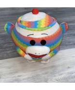 TY Beanie Ballz SOCK MONKEY 8&quot; Medium Rainbow Plush Stuffed Soft Toy Rou... - £4.70 GBP