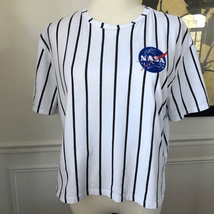 Primary NASA Cropped Stripe TShirt L 10 12 - $11.70