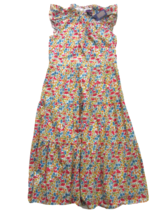 NWT J.Crew Tiered Dress in Cerise Blue Liberty® Poppy and Daisy Print Floral XS - £85.28 GBP