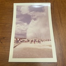 VTG Real Glossy Color Kodak Photo of Old Faithful Yellowstone Taken April 1959 - £5.44 GBP