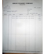 Vintage Arrow Foundry Company Montague MI Receipt 1954  - $5.47 CAD