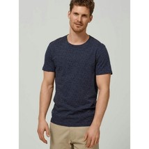 SELECTED HOMME O-Neck T-shirt Small Navy Blue Flower Hipster Preppy Shir... - $33.66