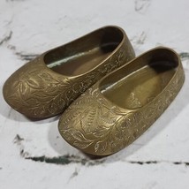 Vintage Mini Brass Slippers Shoes From India  - $19.79