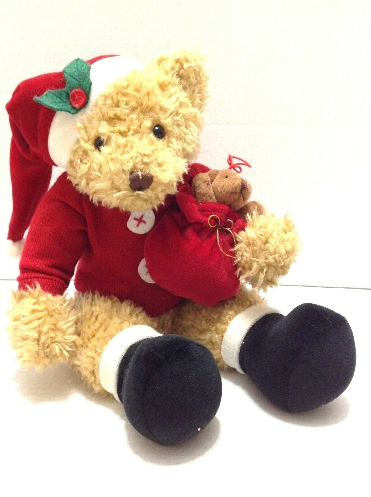 Primary image for Russ Berrie Sammy Santa 14" Teddy Bear Plush Stuffed Animal Plushie Lovey