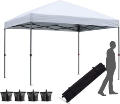 Hlong 10X10 Pop Up Canopy Tent For Backyard Outdoor Portable Easy With, White - $129.99