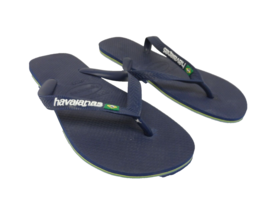 Havaianas Men&#39;s Brazil Logo Flip Flop Sandal Navy Size 9-10 - $17.80