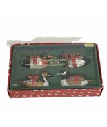 Vintage Enesco 1983 Handpainted Duck Ornaments Set 4 E-0324 Christmas - £13.49 GBP