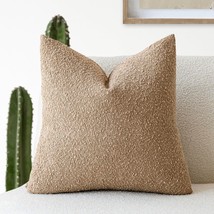 The Foindtower Textured Boucle Throw Pillow Covers, In Taupe, And Living Rooms. - $38.95