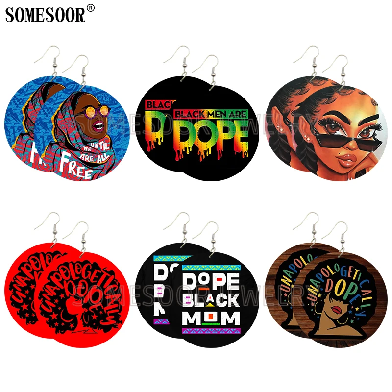 Mixed 6 Package Sale Unapologetically Dope Black Pride Melanin Wood Double Sides - £21.91 GBP