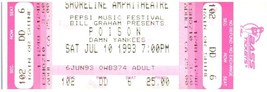 Poison Damn Yankees Ticket Stub July 10 1993 Mountain View California - $24.74