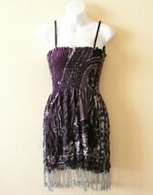 Pashmina Purple Boho Hippie Gypsy Bohemian Peasant Fringes Sexy Long Top... - $14.90