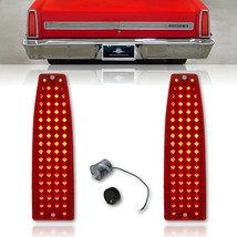 66 67 Chevy II Nova Red LED One Piece Rear Tail Brake Lamp Lenses &amp; Flasher Pair - £118.35 GBP