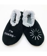 Snoozies Men&#39;s Slippers I&#39;m Thinking Medium 9/10 Black - $14.84
