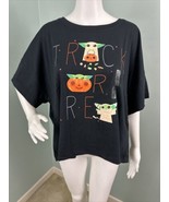 NWT Disney Store S/S Black Star Wars Grogu Trick or Treat Tee for Women ... - £27.02 GBP