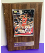 Micheal Jordan Upper Deck Basketball Trading Card WOODEN PLAQUE Engraved... - £11.76 GBP