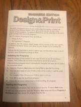 Business Edition Design &amp; Printing... Instructions Manual Ships Only n 2... - £15.67 GBP