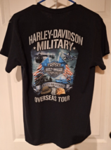 Harley Davidson Military Overseas Tour Veterans T-Shirt Mens Sz M Black - $15.52