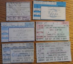 Eric Clapton 6 Ticket Stubs 90 Auburn 94 Worchester  85 Denver 95 98 Cha... - $19.50