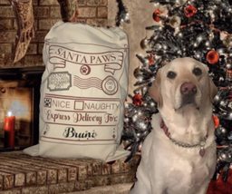 Pet Santa Sack, Dog Santa Bag, Pet Christmas sack Pet Christmas Sack, Ca... - $17.63