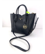 Michael Kors Mae Small Messenger Crossbody  Bag Top Handle Black Leather... - $64.34