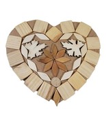 Vintage Handmade Trivet Hot Pads Wood Beads Heart Boho Coaster Folk Art ... - $13.08