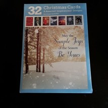 Christmas Cards 32 assorted Candle Dove Snowflake Angel Camel Joy Nativity - £4.94 GBP