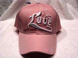 I Love Jesus God Religious Baseball Cap Hat ( Pink ) - £8.99 GBP