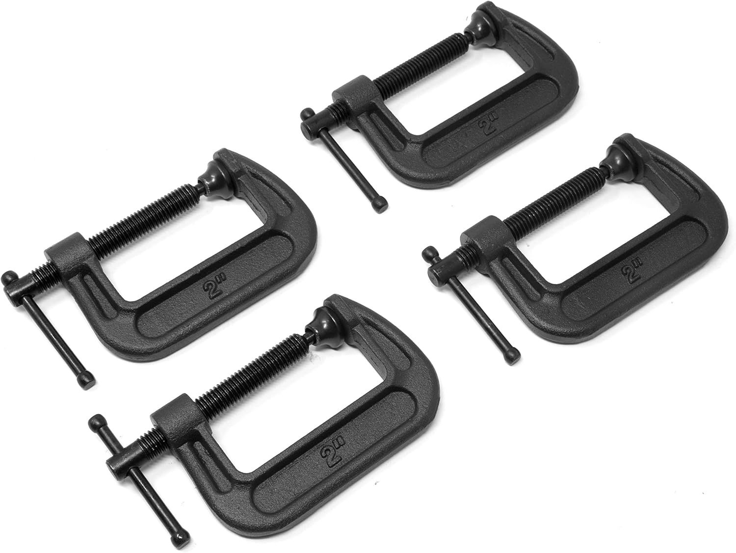Wen Clc212 Heavy-Duty Cast Iron C-Clamps With 2-Inch Jaw Opening And, Black - $24.99