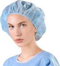 100ct Hair Net Bouffant Cap Blue Non Woven Head Cover Industrial 21&quot; - £22.14 GBP