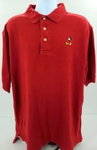 Walt Disney World Mens Golf Red SS Polo Shirt With Embroidered Mickey Mouse XL - $29.28
