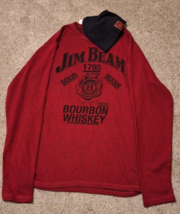 Jim Beam Mens Sz M Red Thermal LS Shirt &amp; Black Beanie Sour Mash Bourbon NEW - £21.01 GBP