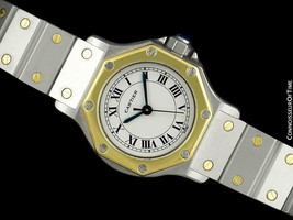 Cartier Santos Octagon Ladies Watch SS Steel &amp; 18K Gold - Mint with Warr... - £2,184.48 GBP