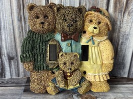 Teddy Bear Family Double Light Switch Switchplate Cover &amp; Screws - $7.84