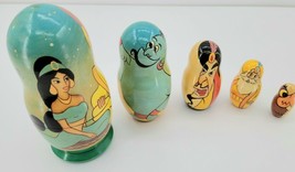 Disney Aladdin Multicolor Mighty Beanz Moose Enterprise Nesting Dolls Handmade - £50.18 GBP