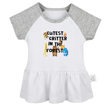 Cutest Critter In The Forest Funny Pattern Dresses Newborn Baby Princess Skirts - £9.38 GBP