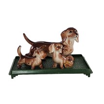 Vintage Hong Kong Dachshund Dog Family Figurines Plastic Puppies - £11.70 GBP