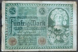 GERMANY 50 MARK REICHSBANKNOTE 1920 VERY RARE NO RESERVE - $9.46