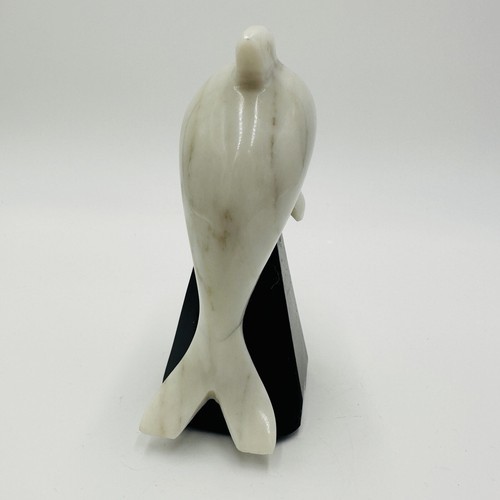 Alabaster Dolphin Figurine Made In Italy Hand Carved Stand White Home Decor Item image 11